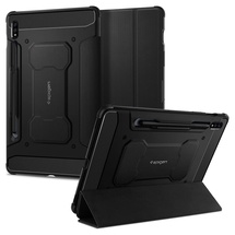 SPIGEN Rugged Armor Pro Entwickelt für Samsung Galaxy Tab S8 (2022) / Galaxy Tab S7 Hülle mit Trifold Stand/Auto Wake/Sleep-Funktion (2020) Schutzhülle Case Cover - Schwarz