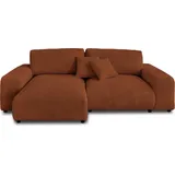 best mobilier Lisa Design Garance ecksofa beidseitig montierbar - 4-sitzer aus cord – Terrakotta