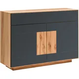Linea Natura Sideboard, Anthrazit, Buche, Holz, Glas, Kernbuche, massiv, 2 Fächer, 1 Schublade(n) Schubladen, 120x87x40 cm, erweiterbar, individuell planbar, in verschiedenen Holzarten erhältlich, Holzmöbel, Kleinmöbel Holz, Holzkommoden, Sideboards Holz