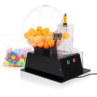 COAKUE Deluxe-Bingo-Set, Lotterie-Bingo-Maschine, automatischer Kugelzahlenwähler mit Ansagekugeln, Bunte Chips, Bingo-Spielsets für Erwachsene, große Gruppen und Familien Black