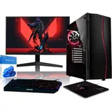 BEASTCOM Q3 Essential Gaming, Komplett Set PC, AMD Ryzen 5 6X 4,40GHz 12 Threads, 4K Vega Radeon Grafik, 32GB RAM, 1TB SSD, Monitor LED 24", Tastat...