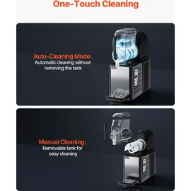 Vevor kommerzielle Slusheis Maschine 4 L Einzeltank-Maschine für gefrorene Getränke, 16 Tassen Edelstahl Slusheis-Maschine mit Tastenfeld Softeis Maker für Partys Restaurants Cafés Bars schwarz