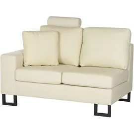 Beliani Ecksofa 6-Sitzer STOCKHOLM Echtleder Hellbeige linksseitig