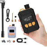 Dnoyevvs Kabelloser Fahrradpumpe Elektrische, Tragbare Akku Fahrradpumpe 150 PSI/10.3 Bar, Elektrische Luftpumpe Fahrrad Reifenpumpe mit Manometer für Fahrrad, E-Bike, Motorrad, Bälle