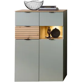 Innostyle Highboard 84 x 125 x 45 cm Schilfgrün / Artisan Eiche