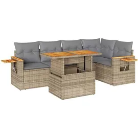 vidaXL Garten-Lounge-Set 6-tlg. beige