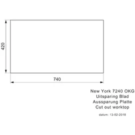 Reginox New York 72x40 Edelstahl Handbetätigung 760 x 440 mm