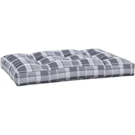 vidaXL Palettenkissen 120 x 80 x 12 cm grau kariert 1 St.