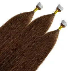 hair2heart Mini Tape Extensions Premium Echthaar #8/03 Hellblond Natur-Gold 60cm Braun Damen 