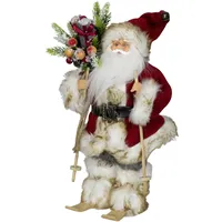 itsisa Weihnachtsmann Figur auf Ski 30 cm