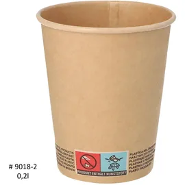 Papstar Trinkbecher Pappe 0,1 l Ø 6 cm 50 St. Braun