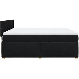 vidaXL Boxspringbett mit Matratze Schwarz 180x200 cm Stoff