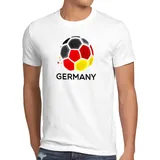 style3 T-Shirt Deutschland Fan WM 2026 Fussball Sport Trikot flagge fan EM weiß S