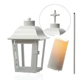 MARELIDA Grablaterne mit Mini LED Kerze mit 2 wechselbaren Spitzen/Erdspieß -...