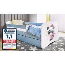 raumhirsch furniture Kinderbett Panda 80 x 180 cm Holzwerkstoff blau