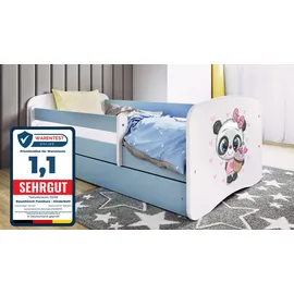 raumhirsch furniture Kinderbett Panda 80 x 180 cm Holzwerkstoff blau