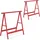 Relaxdays Klappbock Stahl 75 x 78 x 40 cm rot 2er Set bis 100 kg belastbar klappbar