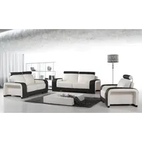 Xlmoebel Polstergarnitur Neue 3-2-1 Sitzer Leder-Couchen-Set mit Design-Sofas und Polsterung, (Sofagarnitur 3+2+1 Sitzer), Hergestellt in Europa schwarz