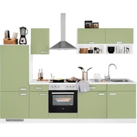 wiho Küchen Küchenzeile »Husum«, ohne E-Geräte, Breite 280 cm, grün
