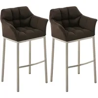 CLP 2er Set Barhocker Damaso Stoff mit 4-Fuß Gestell