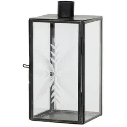Chic Antique Kerzenständer Glas und Metall mit Schliff, H16/L7,5/B7,5 cm schwarz