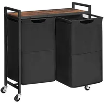 luxuskollektion Wäschekorb 2 Fächer 2 x 49,5 L Oxford-Gewebe
