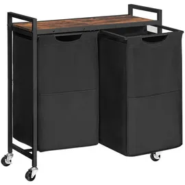 luxuskollektion Wäschekorb 2 Fächer 2 x 49,5 L Oxford-Gewebe
