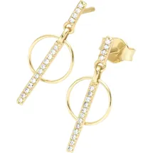 Luigi Merano Ohrstecker Ring & Stab, mit Brillanten, Gold 585 Ohrringe Damen