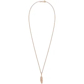Elli Halskette mit Feder Anhänger 925 Sterling Silber Roségold