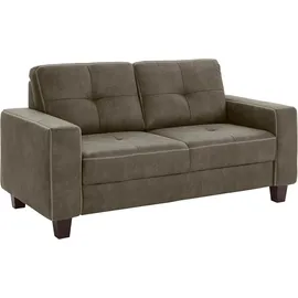 Home Affaire "Varese", grau (taupe), B:172cm H:91cm T:90cm, NaturLEDER Punch (echtes Rindsleder) in Sitz und Rücken. Korpus in passendem Kunstleder SOFTLUX bezogen, Sofas, mit Kreuznaht und Federkern