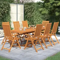 VidaXL 9-tlg. Garten-Essgruppe Massivholz Akazie