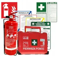 Großes Firmen-erste-hilfe-set Mit Feuerlöscher (2 Kg) + Aufhänger Und Anleitung, Produkt 2025