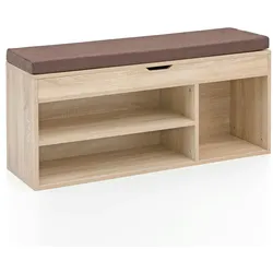 Kadima Design Garderobenbank mit Stauraum: Sitzkomfort, Funktionalität, Stoffbezug, Viel Stauraum, Melaminharzbeschichtung. Beige, 104x32x51 cm
