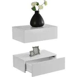 [en.casa] Nachtschrank Oslo 46 x 30 x 15 cm Weiß