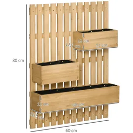 Outsunny Hochbeet 60 x 49 x 47 cm Naturholz