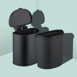 Relaxdays Küchenmülleimer hängend, 9l, - schwarz