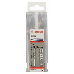 Metallbohrer HSS-G, DIN 338, 8,9 x 81 x 125 mm, 5er-Pack