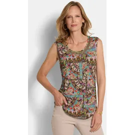 GOLDNER Kurzgröße: Viskoseshirt mit Muster-Mix in bunt / gemustert | Gr.: 19