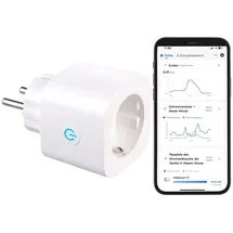 Luminea Home Control 2in1-WLAN-Steckdose mit bidirektionaler Strom-Messung, 16 A, App