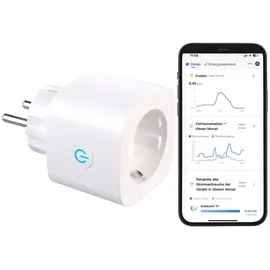 Luminea Home Control 2in1-WLAN-Steckdose mit bidirektionaler Strom-Messung, 16 A, App