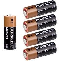 4x Batterie Duracell MN21, A23, LR23A, LRV08, GP23A - 12V 33mAh, 10,3 x 28,5 mm