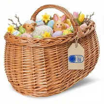 Creative Home Einkaufskorb Picknickkorb Weidenkorb mit Henkel 45 x 32 x 34 cm braun