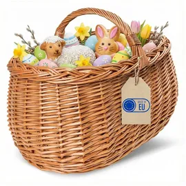 Creative Home Einkaufskorb Picknickkorb Weidenkorb mit Henkel 45 x 32 x 34 cm braun