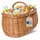 Creative Home Einkaufskorb Picknickkorb Weidenkorb mit Henkel 45 x 32 x 34 cm braun