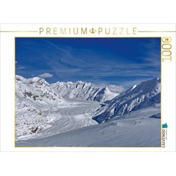 CALVENDO Puzzle CALVENDO Puzzle Der Grosse Aletschgletscher ist der flächenmässig grösste und längste Gletscher der Alpen. 1000 Teile Lege-Größe 64 x 48 cm Foto-Puzzle Bild von Andreas Vogler, 1000 Puzzleteile