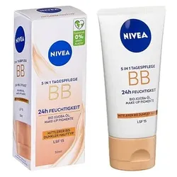 NIVEA BB MITTEL BIS DUNKEL 5IN1 24h FEUCHTIGKEIT LSF 15 Gesichtscreme 50,0 ml