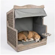 Strandkorb-King Hundekorb Strandkorb-King XL Hundestrandkorb aus Teakholz naturfarben
