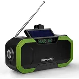 Hikeren Solar Radio, Multifunktion Tragbares Outdoor Radio Kurbelradio mit Bluetooth AM/FM Wetter Radio, Notfall SOS Alarm - Schwarz