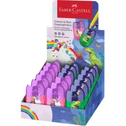 FABER CASTELL Doppelspitzer Dino & Einhorn sortiert 183551 im Display