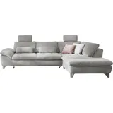 die planbar Eckcouch Cord 3-Sitzer Grau